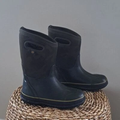 Botas Bogs Juveniles Clásicas Alto Aislamiento/Impermeables Verde Goma/Impresión Camuflaje S-4 Foto 1 de 4