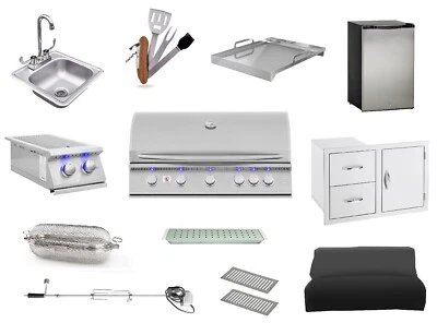 Summerset Grill Package 40" Grill, Double Side Burner, Mini Fridge, Sink & More! - Image 1 of 4
