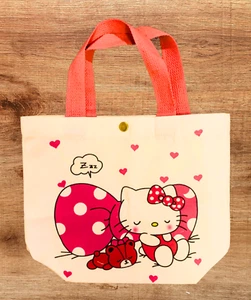 Japanese Kawaii Hello Kitty Tiny Chum Canvas Tote Handbag Women Girls, Nap KT - Picture 1 of 6