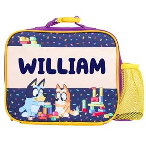 Bluey personalisierte Kinder Lunch Bag Isoliert Schule Lunch Bag für Kinder - Bild 1 von 7
