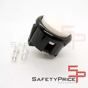 Pulsador Arcade 30mm Blanco faston Jamma Push button Bartop Raspberry SP REF481 - Imagen 1 de 1