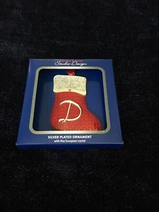 REGENT SQUARE STUDIO DESIGN D INITIAL ENAMEL PATTERN CHRISTMAS HOLIDAY ORNAMENT - Picture 1 of 2