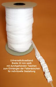 Gardinenband Universalkräuselband weiss 5 laufende Meter - Bild 1 von 2