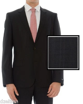 Nuevo con etiquetas Traje de Negocios Hugo Boss Etiqueta Negra Super 100 Lana Italiana Lujoso Foto 1 de 4