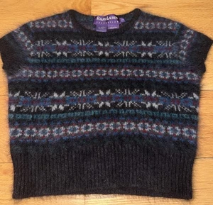 Vintage 90er Polo Ralph Lauren Kinder Purple Label Pullover Weste Wolle Angora Fair Isle - Bild 1 von 8