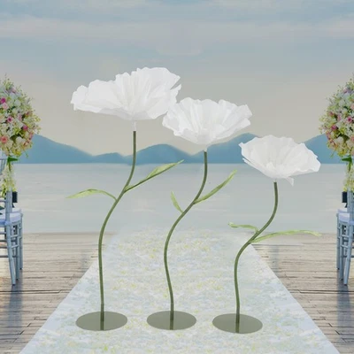 3件装大号假花装饰人造玉米罂粟花婚礼生日 — 第 1/4 张图片