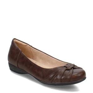 Women's SOUL Naturalizer, Gift Flat F8433S0201 Brown FABRIC-AND-SYNTHETIC - Picture 1 of 8