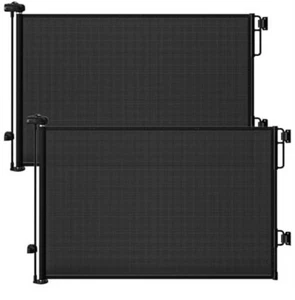 Cumbor 2-Pack Retractable Baby / Pet Safety Gates Black 55" Wide Mesh In Box - Picture 1 of 6