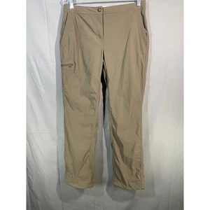 L.L. Bean Hiking Pants Nylon Stretch Quick Dry Women's Sz 8 Adjustable Waist Tan - Foto 1 di 14