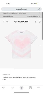 Givenchy Girls Tie dye Pink Heart T-shirt 4Y - Picture 1 of 6