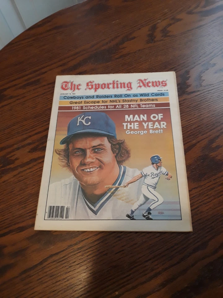 JANUARY 10,1981-THE SPORTING NEWS-TSN MAN OF THE YEAR GEORGE BRETT(MINT) - Image 1 of 1
