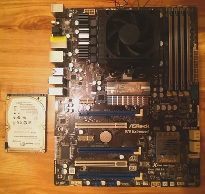 ASRock 970 Extreme 4 + AMD Phenom X4 965 + 16GB RAM,Mainboard ,CPU Kühler +500GB - Bild 1 von 4