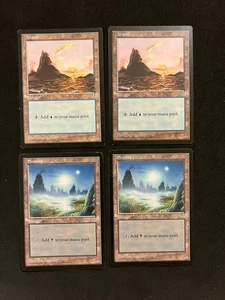 Island (#300) x2 Swamp (#312) x2 [MIRAGE] Magic MTG Cards LP - Picture 1 of 2