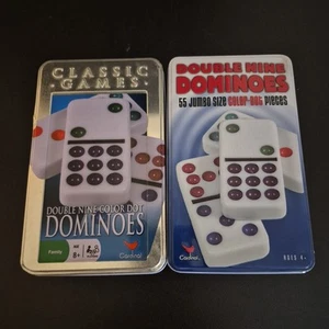 Cardinal Dominoes Double Nine 9 Jumbo and Regular Color Dot 55ea Pieces In Tins - Picture 1 of 23