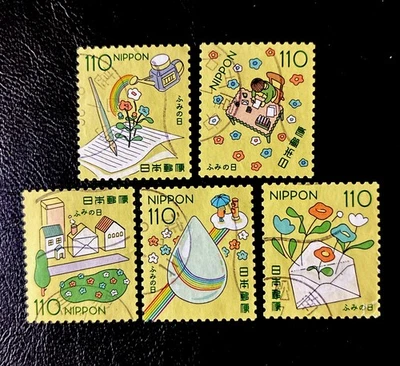 Japan Stamps 2025 Letter Writing Day 110¥ Complete Set of 5 /Used/VF - Image 1 of 3