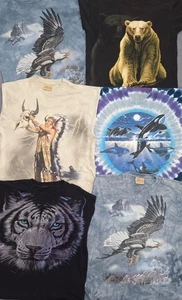 Lote de 6 camisetas vintage The Mountain, Liquid Blue Animal Tie Dye varias tallas - Imagen 1 de 15
