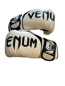 Venum Elite Hook and Loop Training Boxing Gloves - White/Black 12 OZ. - Picture 1 of 16
