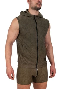 Manstore M2336 Zipped Hoodie Size L RRP: 134.95€ NEW Olive/Black - Picture 1 of 4