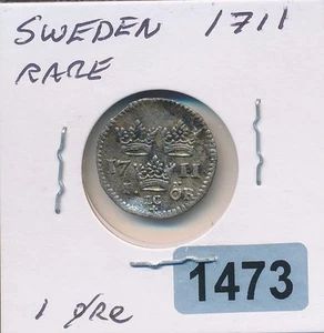 SWEDEN - 1711 RARE 1 ORE - RESEARCH ! - #1473 - Picture 1 of 2