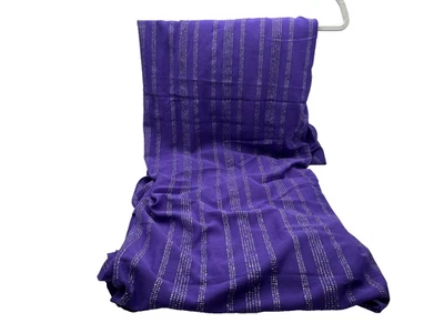 Purple Metallic Silver Stripe Stretch Knit Fabric – 2 Yards Remnant - Image 1 of 3