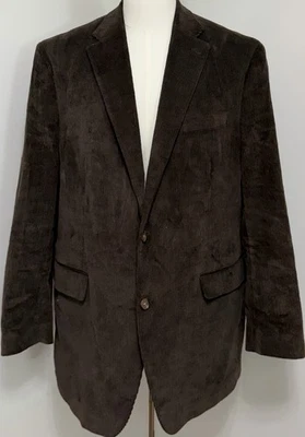 Lauren Ralph Lauren LRL Corduroy Blazer Jacket Mens 44 L Brown Paisley Lined - Image 1 of 4