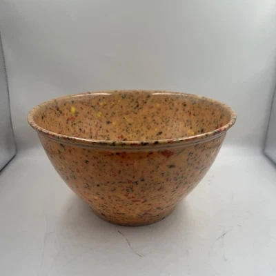 RACHEL RAY ~ Melamine Mixing Bowl ~ Orange Speckled Confetti ~ 4 Qt ~ 10” Diam - Image 1 of 4