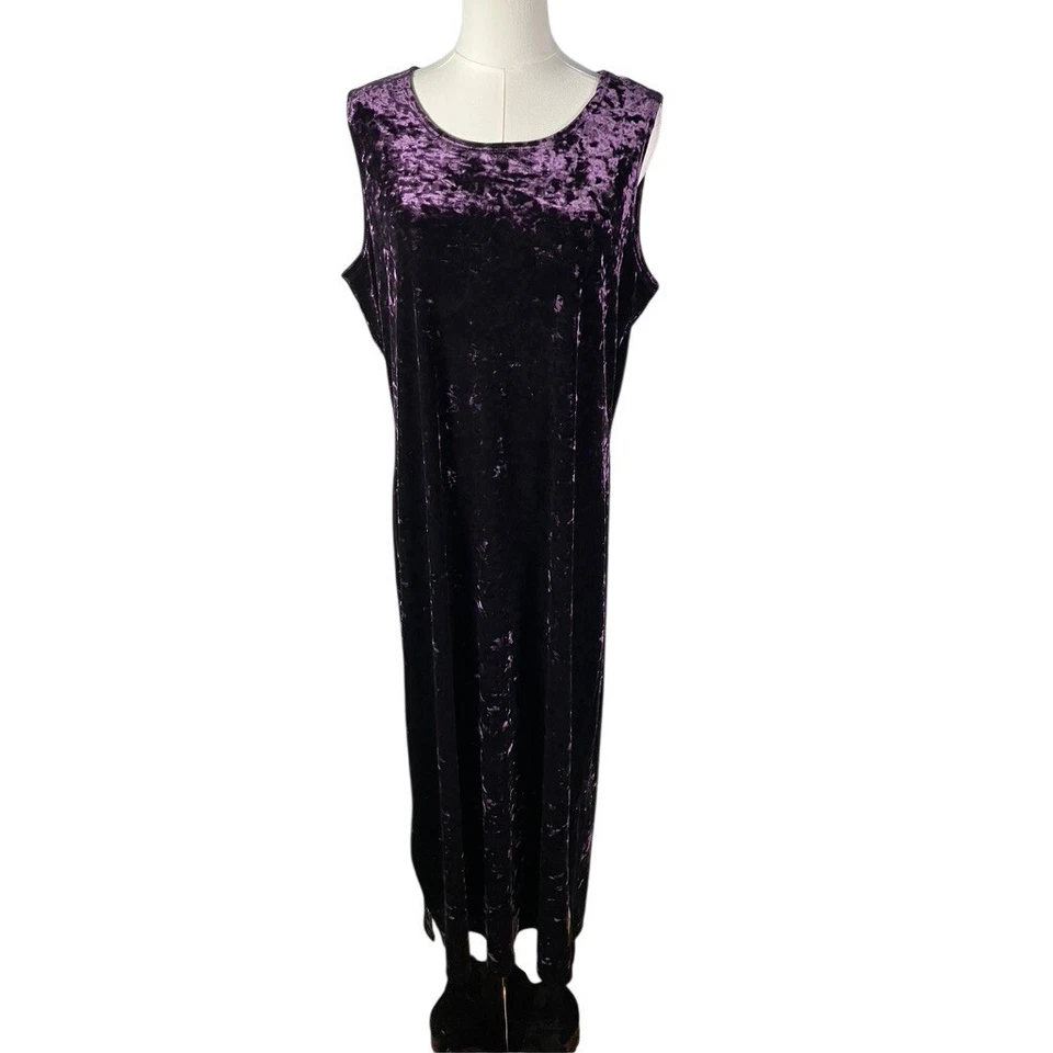 Maxi Vestido Para Mujer Notations Vintage Y2K Terciopelo Púrpura L Sin Mangas Capricho Foto 1 de 4