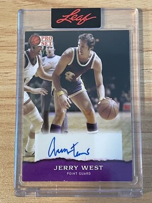 2022 Leaf Pro Set Sports JERRY WEST AUTOGRAPH 4/5 Purple Encased HOF LAKERS SSP - Image 1 of 2