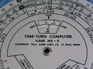 Rechenscheibe KANE MK - 8 , TIME-TURN COMPUTER mit engl. Anleitung - Photo 1/4