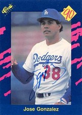 Jose Gonzalez autographed baseball card (Los Angeles Dodgers) 1990 Classic #96