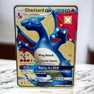 Charizard GX Gold Metall Karte Sammlerstück Geschenk/Display - Bild 1 von 2