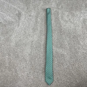 Nautica Men's Tie Necktie Green W/ Flowers 100% Polyester - Picture 1 of 4