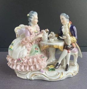 Vintage Deutschland Martha Budich - TEE - viktorianische Dresden Spitzenfigur *BITTE LESEN* - Bild 1 von 22