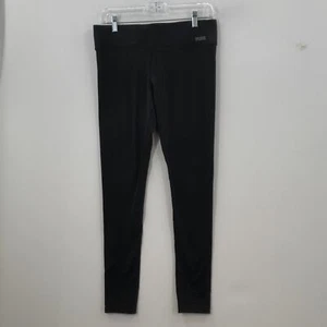 Victorias Secret Pink Womens Black Pull On Waist Band Cropped Leggings Size M - Picture 1 of 7