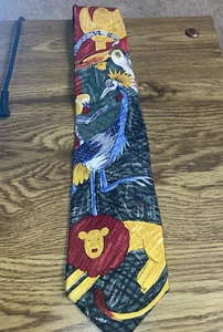 1990s World Wildlife fund Silk  Neck Tie , Design 104 Animals, 55" x 4" - Picture 1 of 4