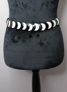 Lyrella Studio Imports LTD Round Circular Stretch Belt Black & White VINTAGE! - Picture 1 of 9