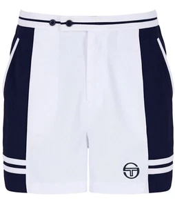 Sergio Tacchini SuperMk2 Shorts White/Blue Tennis Shorts - Picture 1 of 2