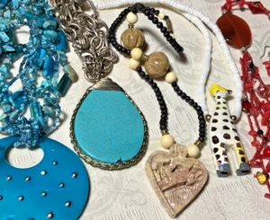 Necklaces (5) VTG Stmt,Turquoise,MotherofPearl,Puka,Coral,-BUY ONE MORE - Picture 1 of 18
