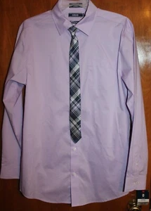 IZOD Boys' Size 18-20 BUTTON-UP SHIRT & TIE (purple w/ long sleeves & tie) NWT - Picture 1 of 1