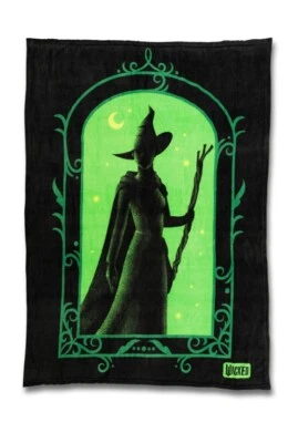WICKED MUSICAL - SUPER PLUSH THROW BLANKET 46" x 60" 'BORN WICKED witchie NEW - Image 1 of 4