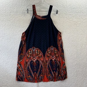 LASCANA Tank Mini Dress Or Tunic Red & Blue Paisley Print Women’s Plus Size 18 - Picture 1 of 11