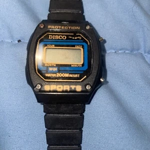 Vintage Disco Shock Protection Water resist 200M Watch Untested - Picture 1 of 3