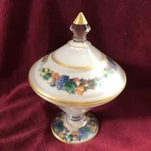 Vintage 8” Tall Glass Candy Dish with Lid (S2/44) - Picture 1 of 6