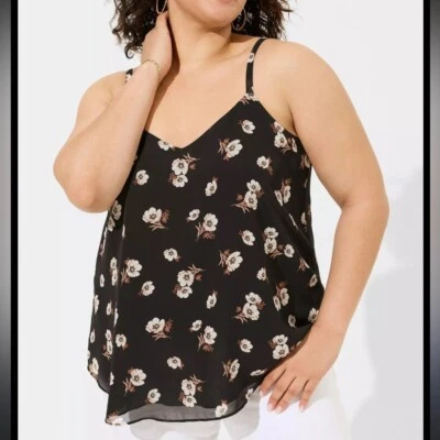 NUEVO Tanque Torrid Sophie Chifón Columpio Cami Floral Oscuro Capricho Mujeres 4/26 Foto 1 de 4