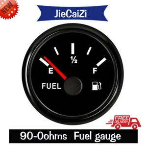 52mm black fuel level gauge 90-0 ohms for car truck motorcycle marine golf carts - Picture 1 of 7