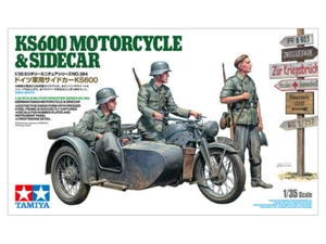 Tamiya TA35384 1/35 Military Miniature Series GERMAN KS600 MOTORCYCLE & SIDECAR - Picture 1 of 12