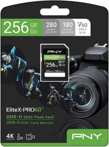 Genuine PNY 256GB Elite X Pro 60 UHS-II SDXC Card, V60, U3, UK Seller - Picture 1 of 8