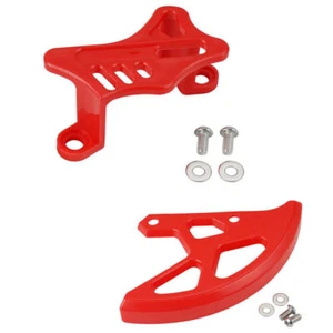 For Honda CR125R CR250R CRF250 CRF450 Rear Brake Caliper Guard Disk Cover Red 2x - Picture 1 of 9