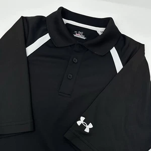 UNDER ARMOUR Heatgear Herren Performance Golf SS Polo schwarz & weiß ~ Größe Small - Bild 1 von 9