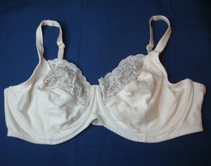 Vtg Bestform Comfort Support Bra Cotton UW Cups 44D Lace Sexy Lingerie 6860 - Picture 1 of 7